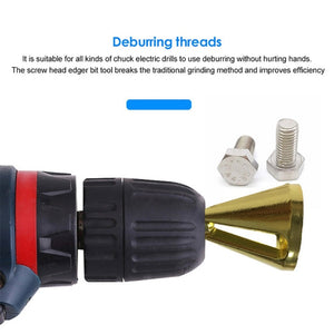 Chamfer Stainless Steel Deburring External Chamfer Tool Hexagonal Handle Three-slot Chamfer, Three-slot Chamfer (Black)