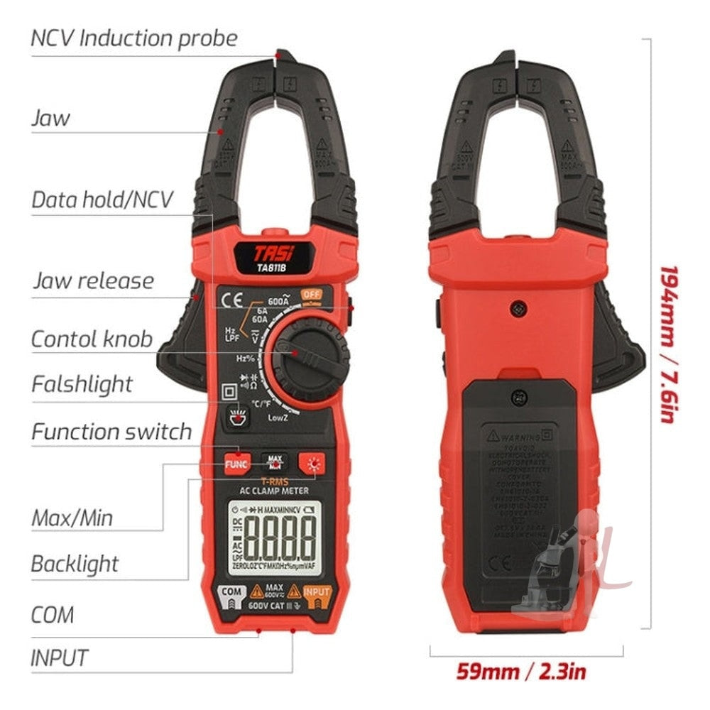 Clamp Meter High Accuracy AC DC Voltage Ammeter, TASI TA811A, TASI TA811B, TASI TA811C