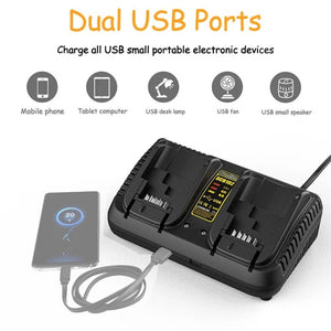 DCB102 For DeWalt 10.8V - 20V Lithium Battery Dual Charger, US, EU, UK, AU - laboratorydeal