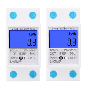 DDS528L Backlight Display Home Single-phase Rail Energy Meter 5-32A, 230V 50Hz Backlight Display, 110V 60Hz Backlight Display laboratorydeal