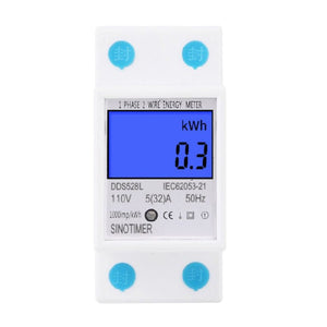 DDS528L Backlight Display Home Single-phase Rail Energy Meter 5-32A, 230V 50Hz Backlight Display, 110V 60Hz Backlight Display laboratorydeal
