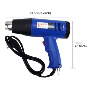 DINGGUAGUA 1800W Industrial Heavy Duty Professional Adjustable Temperature from 50 Degrees Celsius to 650 Degrees Celsius Heat Air Gun Tool with Temperature Display, Temperature Display 50 to 650 Degrees