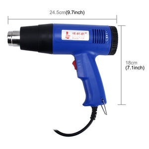 DINGGUAGUA 1800W Industrial Heavy Duty Professional Adjustable Temperature Heat Air Gun Tool, 50 to 650 Degrees US Plug
