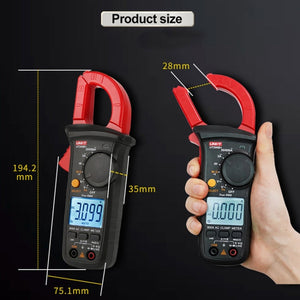 Digital Clamp Multimeter AC/DC Voltage Detector Frequency Resistance Tester, UT200A+ 400A, UT200B+ 600A