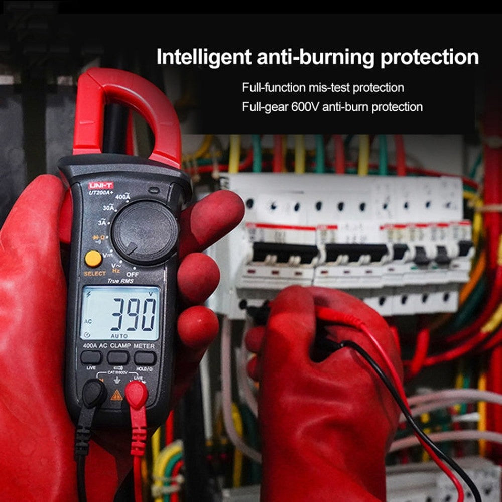 Digital Clamp Multimeter AC/DC Voltage Detector Frequency Resistance Tester, UT200A+ 400A, UT200B+ 600A