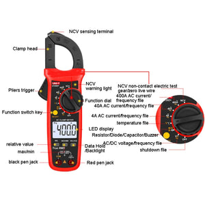 Digital Clamp Multimeter AC/DC Voltage Detector, UT202+ 400A laboratorydeal