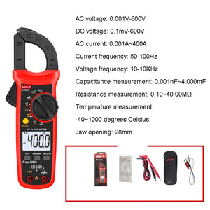 Digital Clamp Multimeter AC/DC Voltage Detector, UT202+ 400A laboratorydeal
