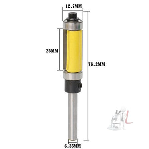Double Bearing Trimming Knife Woodworking Milling Cutter, 1/4x1/2x25cm Yellow, 1/4x1/2x25cm Black, 1/4x1/2x38cm Yellow - laboratorydeal