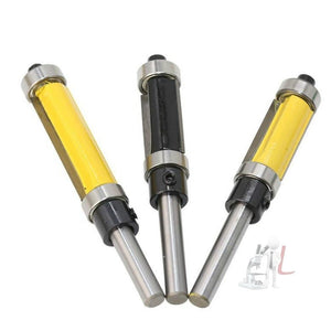 Double Bearing Trimming Knife Woodworking Milling Cutter, 1/4x1/2x25cm Yellow, 1/4x1/2x25cm Black, 1/4x1/2x38cm Yellow - laboratorydeal