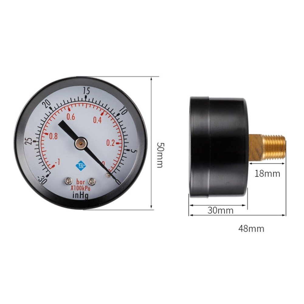Double Scale Vacuum Mini Shockproof Pressure Gauge, Pressure Gauge - laboratorydeal