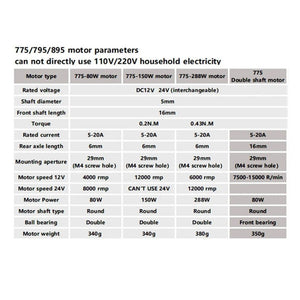 Durable Spindle DC Motor Lawn Mower Motor With Two Ball Bearing Rated, HANPOSE 775 - 80W, HANPOSE 775 - 150W, HANPOSE 775 - 200W, HANPOSE 775 - 288W - laboratorydeal