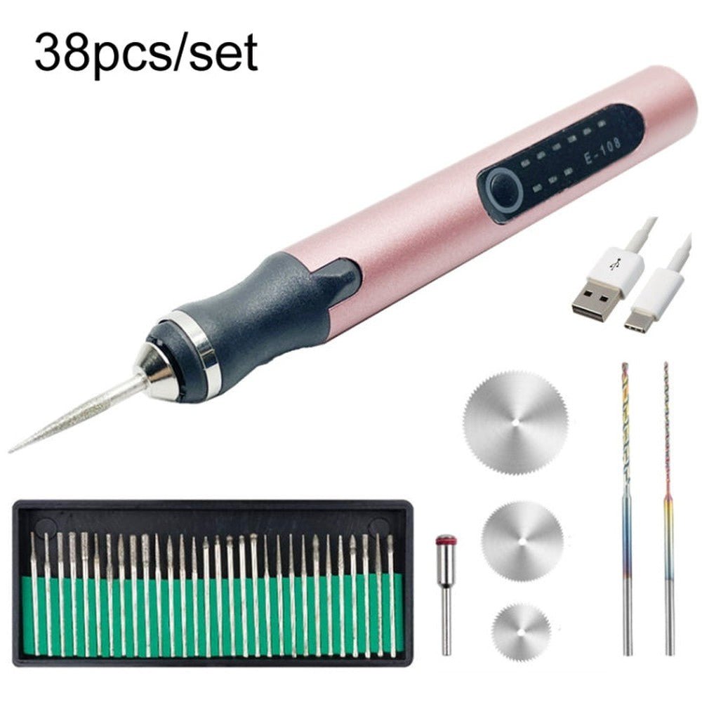 E108 38pcs/set Portable 2.35MM Chuck Mini Electric Drill Pen - laboratorydeal