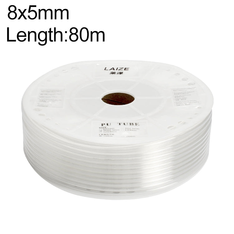 LAIZE Pneumatic Compressor Air Flexible PU Tube, 8x5mm, 80m, 8x5mm, 88m, 8x5mm, 100m, 10x6.5mm, 80m, 10x6.5mm, 88m, 10x6.5mm, 100m