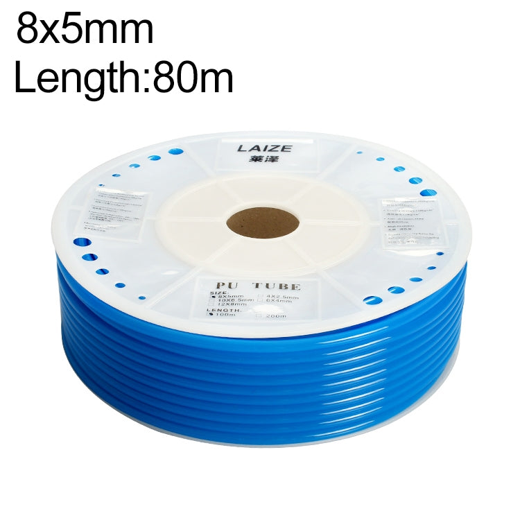 LAIZE Pneumatic Compressor Air Flexible PU Tube, 8x5mm, 80m, 8x5mm, 88m, 8x5mm, 100m, 10x6.5mm, 80m, 10x6.5mm, 88m, 10x6.5mm, 100m