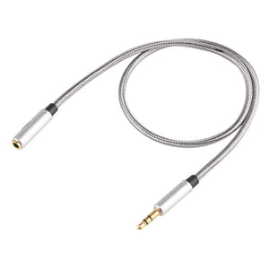 EMK 3.5mm Male to Female Gold - plated Plug Cotton Braided Audio Cable for Speaker / Notebooks / Headphone, Length: 0.5m - laboratorydeal