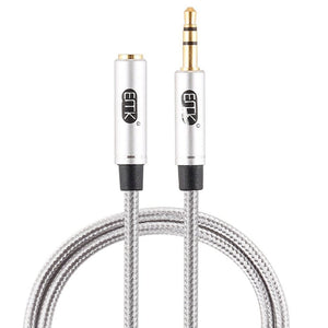 EMK 3.5mm Male to Female Gold - plated Plug Cotton Braided Audio Cable for Speaker / Notebooks / Headphone, Length: 0.5m - laboratorydeal