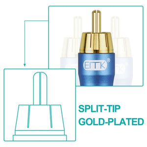 EMK 8mm RCA Male to 6mm RCA Male Gold - plated Plug Grid Nylon Braided Audio Coaxial Cable for Speaker Amplifier Mixer, Length: 2m - laboratorydeal