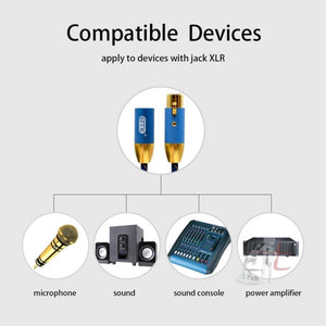 EMK XLR Male to Female Gold - plated Plug Grid Nylon Braided Cannon Audio Cable for XLR Jack Devices, Length: 2m - laboratorydeal