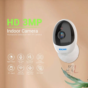 ESCAM QF006 3MP 1296P HD Indoor Wireless PTZ IP Camera IR Night Vision AI Humanoid Detection Home Security CCTV Monitor, AU Plug, UK Plug, EU Plug, US Plug