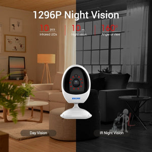 ESCAM QF006 3MP 1296P HD Indoor Wireless PTZ IP Camera IR Night Vision AI Humanoid Detection Home Security CCTV Monitor, AU Plug, UK Plug, EU Plug, US Plug