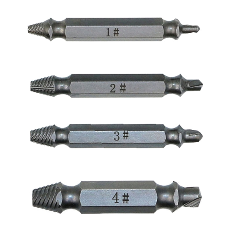 4 in 1 Screw Extractor Drill Bits Tool Broken Bolt Remover(1#, 2#, 3#, 4#), with Plastic Case, s2, Gold s2, Gold 4341, 4341