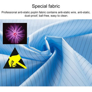 Electronic Factory Anti Static Blue Dust - free Clothing Stripe Dust - proof Clothing, S, M, L, XL - laboratorydeal