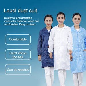 Electronic Factory Anti Static Blue Dust - free Clothing Stripe Dust - proof Clothing, S, M, L, XL - laboratorydeal