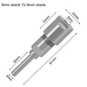 Engraving Trimming Machine Extension Pole Converter, 6mm To 6mm, 1/4mm To 1/4mm, 1/4mm To 8mm, 8mm To 12mm, 8mm To 1/2mm, 8mm To 8mm, 12mm To 12mm, 1/2mm To 1/2mm - laboratorydeal
