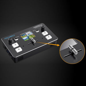 FEELWORLD LIVEPRO L1 Multi - camera Media Live Broadcast 4 - Channel Live Production Switcher with 2.0 inch TFT Screen - laboratorydeal