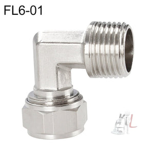 FL6-01 LAIZE Nickel Plated Copper Trachea Quick Fitting Twist Elbow Lock Female Connector, FL6-01, FL6-02, FL8-01, FL8-02, FL10-01, FL10-02