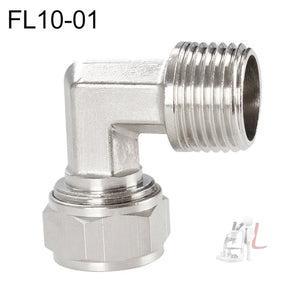 FL6-01 LAIZE Nickel Plated Copper Trachea Quick Fitting Twist Elbow Lock Female Connector, FL6-01, FL6-02, FL8-01, FL8-02, FL10-01, FL10-02