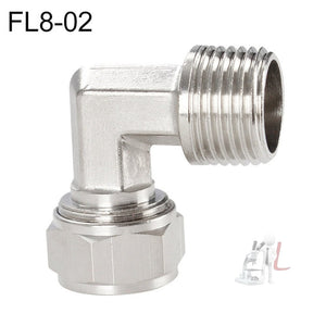 FL6-01 LAIZE Nickel Plated Copper Trachea Quick Fitting Twist Elbow Lock Female Connector, FL6-01, FL6-02, FL8-01, FL8-02, FL10-01, FL10-02