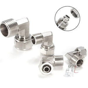 FL6-01 LAIZE Nickel Plated Copper Trachea Quick Fitting Twist Elbow Lock Female Connector, FL6-01, FL6-02, FL8-01, FL8-02, FL10-01, FL10-02