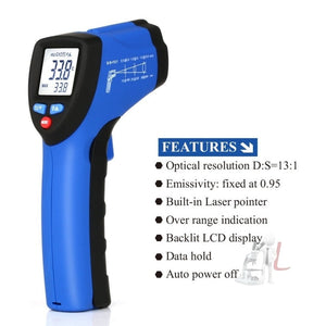 FLUS IR-801H -50~350℃Laser Infrared Mini Handheld Portable Digital Electronic Outdoor Non-contact Thermometer, IR-801H