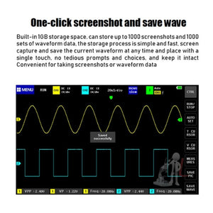 FNIRSI 1013D 1GS Sampling Dual Channel 100M Bandwidth Digital Oscilloscope, US Plug, 1013D