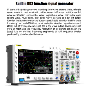 FNIRSI 2 in 1 Dual-channel 100M Bandwidth Digital Oscilloscope 1GS Sampling Signal Generator, US Plug, 1014D, 1014D +P4100 Probe