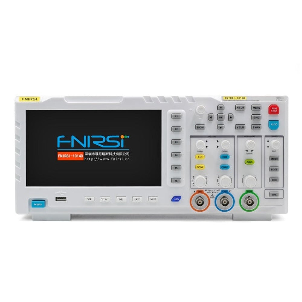 FNIRSI 2 in 1 Dual-channel 100M Bandwidth Digital Oscilloscope 1GS Sampling Signal Generator, US Plug, 1014D, 1014D +P4100 Probe