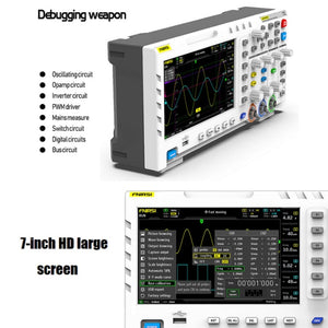 FNIRSI 2 in 1 Dual-channel 100M Bandwidth Digital Oscilloscope 1GS Sampling Signal Generator, US Plug, 1014D, 1014D +P4100 Probe
