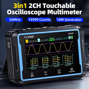 FNIRSI 2C53P Dual Channel Flat Panel Digital Oscilloscope Multimeter Signal Generator 3 In 1, 2C53P