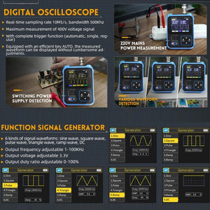 FNIRSI 3 In 1 Handheld Digital Oscilloscope LCR Transistor Tester, DSO-TC3 Standard, DSO-TC3 Upgrade