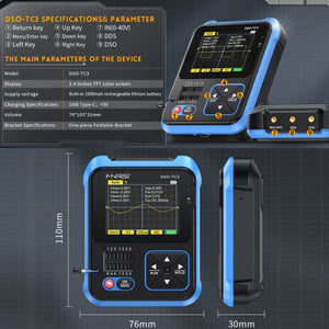 FNIRSI 3 In 1 Handheld Digital Oscilloscope LCR Transistor Tester, DSO-TC3 Standard, DSO-TC3 Upgrade