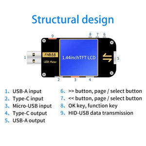FNIRSI FNB38 USB Voltage And Current Meter Capacity Fast Charging Protocol Tester, FNB38