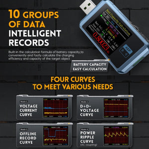 FNIRSI FNB48P USB Mobile Phone DC Power Charger Detector, Color:, Bluetooth Blue, Without Bluetooth Black