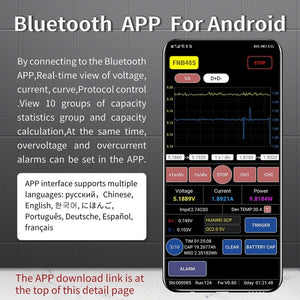 FNIRSI FNB48S USB Voltage Ammeter Multifunctional Fast Charge Tester, FNB48S Bluetooth laboratorydeal