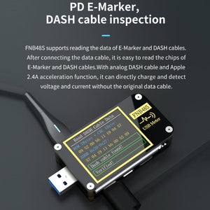 FNIRSI FNB48S USB Voltage Ammeter Multifunctional Fast Charge Tester, FNB48S Bluetooth laboratorydeal
