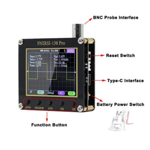 FNIRSI Handheld Small Teaching Maintenance Digital Oscilloscope, Standard Without Battery, Upgrade Without Battery