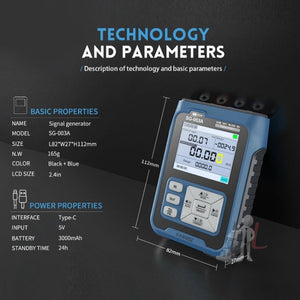 FNIRSI SG-003 Multifunctional PWM Signal Generator 4-20ma Voltage Current Calibrator, EU Plug, SG-003