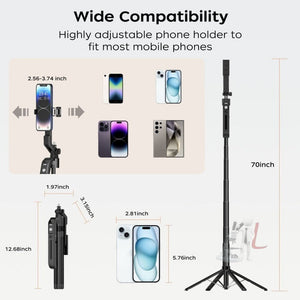 FUNSNAP A6 360 Degree Al Gimbal Selfie Stick Smart Face Tracking Integrated Tripod, A6 - laboratorydeal