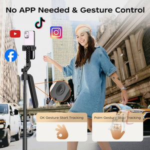 FUNSNAP A6 360 Degree Al Gimbal Selfie Stick Smart Face Tracking Integrated Tripod, A6 - laboratorydeal