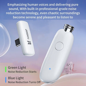 FUNSNAP M3 Digital Audio Wireless Microphone Mic Tok with Monitoring Earphones, M3 Type - C, M3 8 Pin - laboratorydeal